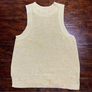 525 Women’s Sz S Sleeveless Tank Yellow White Normcore Y2K Preppy Classic Modern